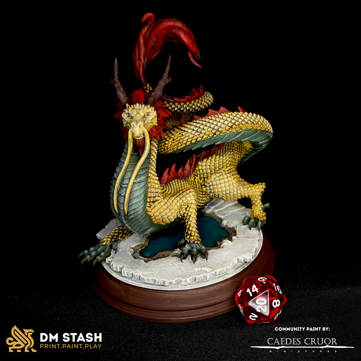 Eastern Crimson Dragon Gargantuan | DM Stash | D&D DnD Pathfinder Miniature