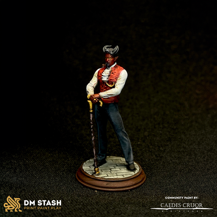 Tiefling Crimelord - Commanding (25mm Base)