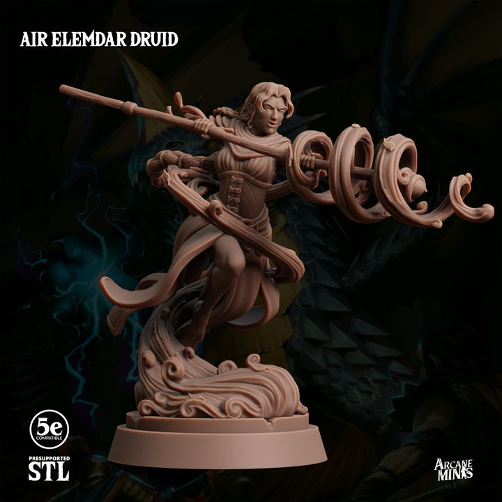 Air Elemdar Druid - Casting (25mm Base)