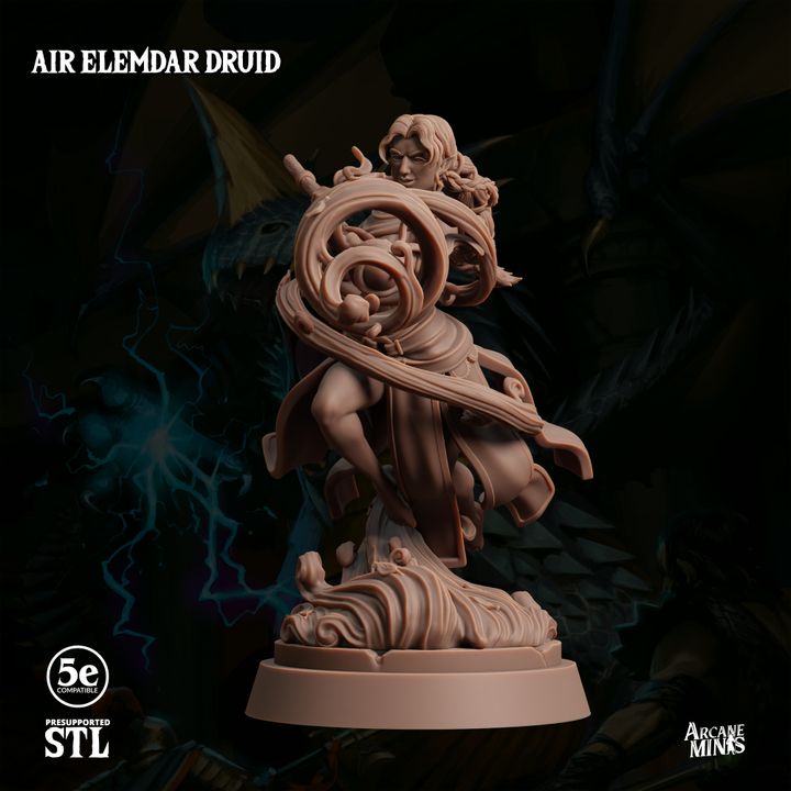 Air Elemdar Druid - Casting (25mm Base)
