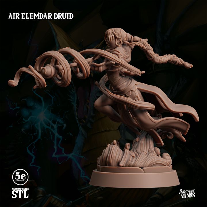 Air Elemdar Druid - Casting (25mm Base)