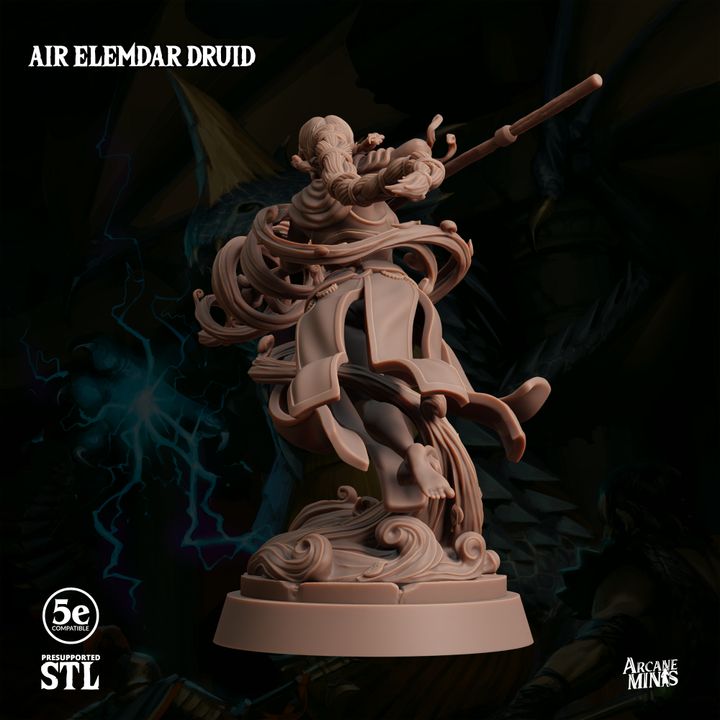Air Elemdar Druid - Casting (25mm Base)