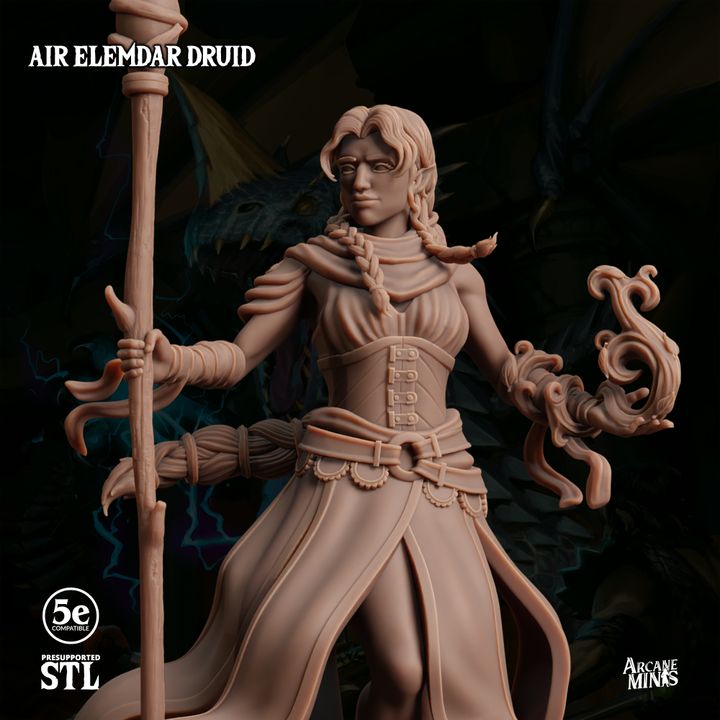 Air Elemdar Druid - Casting (25mm Base)