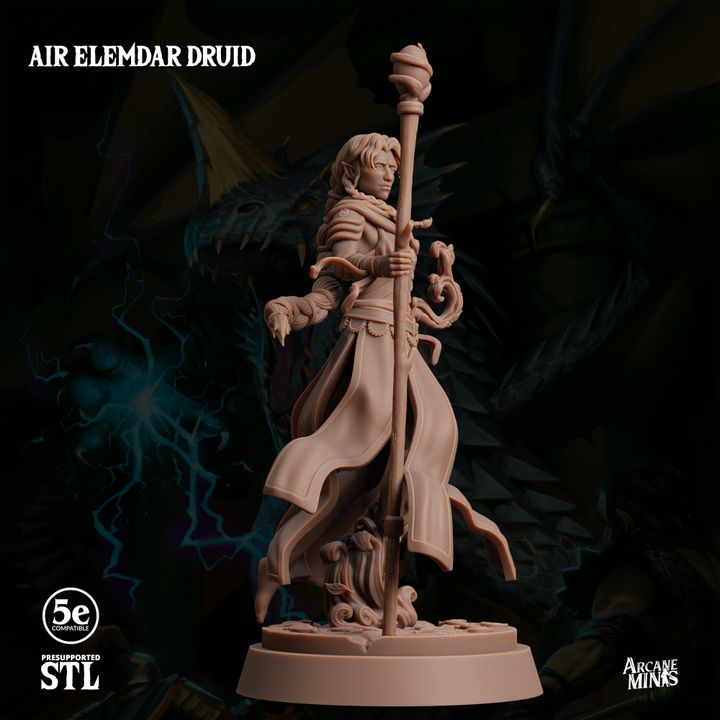 Air Elemdar Druid - Casting (25mm Base)