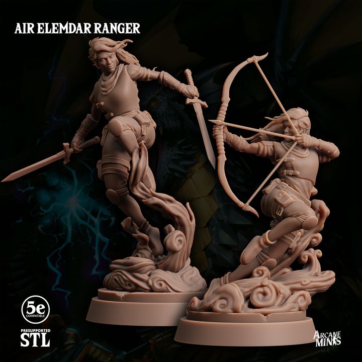 Air Elemdar Ranger - Dual Wield (25mm Base)