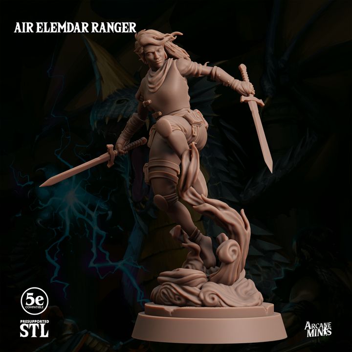 Air Elemdar Ranger - Dual Wield (25mm Base)