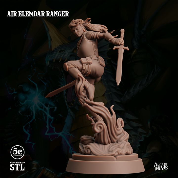 Air Elemdar Ranger - Dual Wield (25mm Base)