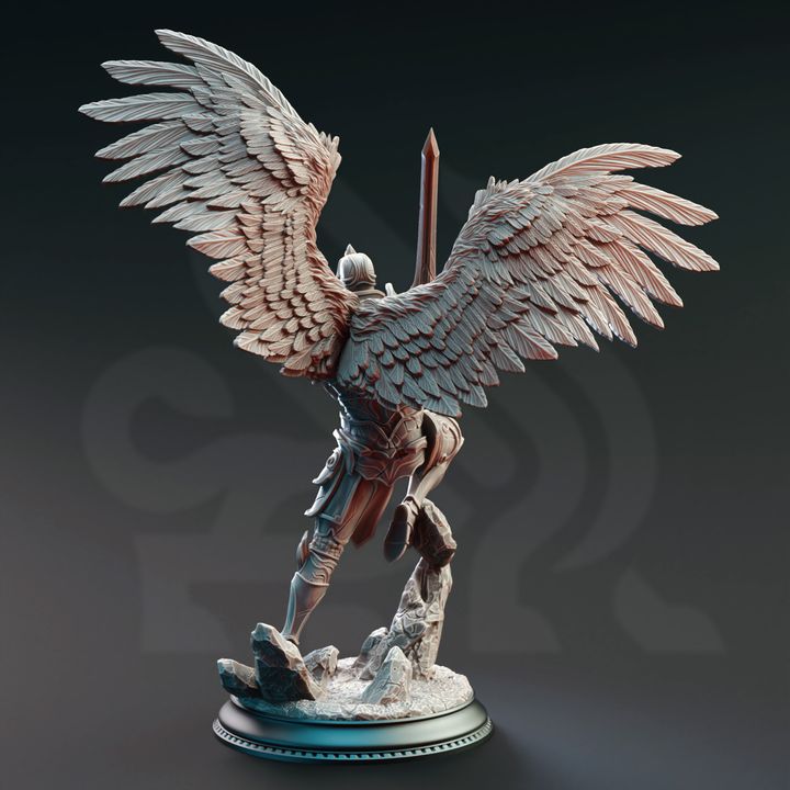 Angelic Warrior Celestial Knight Spear | Medium | DM Stash | D&D DnD Pathfinder Miniature