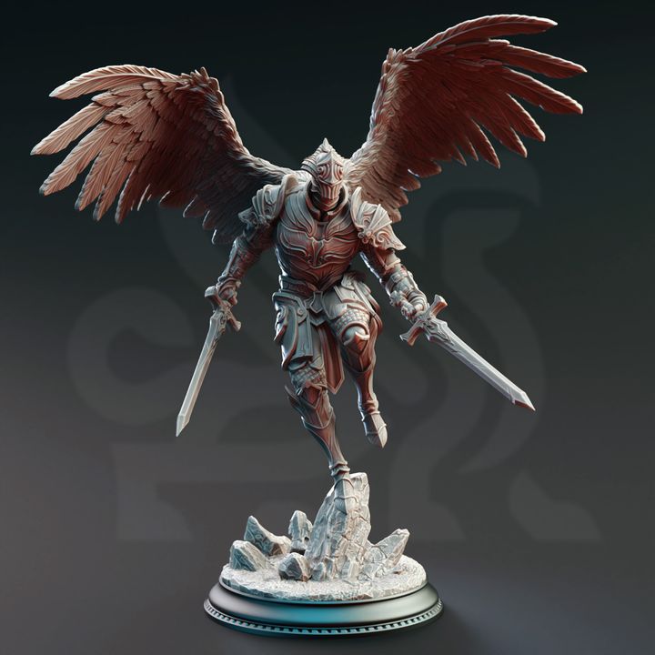 Angelic Warrior Celestial Knight Spear | Medium | DM Stash | D&D DnD Pathfinder Miniature