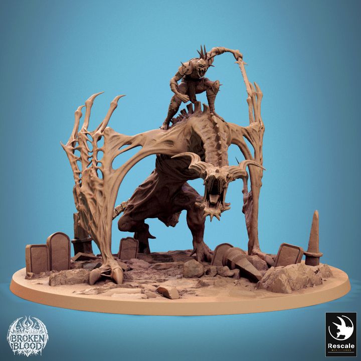 Wyvern Dragon Undead Mount | Colossal | Rescale Miniatures | D&D DnD Pathfinder Miniature