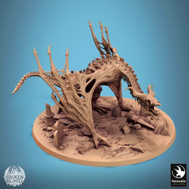 Wyvern Dragon Undead Mount | Colossal | Rescale Miniatures | D&D DnD Pathfinder Miniature