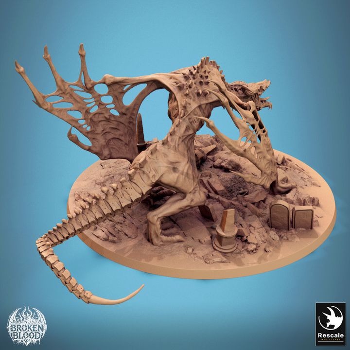 Wyvern Dragon Undead Mount | Colossal | Rescale Miniatures | D&D DnD Pathfinder Miniature