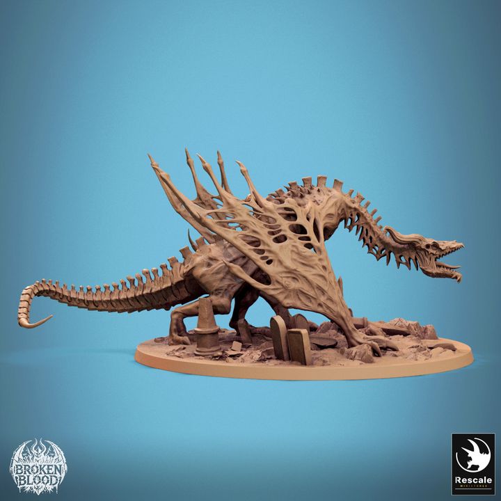 Wyvern Dragon Undead Mount | Colossal | Rescale Miniatures | D&D DnD Pathfinder Miniature