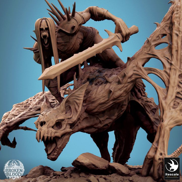 Collection Dabeath Bat Mounted Monstrous Beasts | Huge | Rescale Miniatures | D&D DnD Pathfinder Miniature