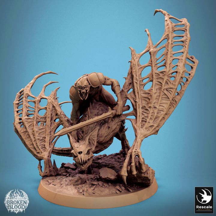 Dabeath Bat - Mounted (75mm x 42 Base)