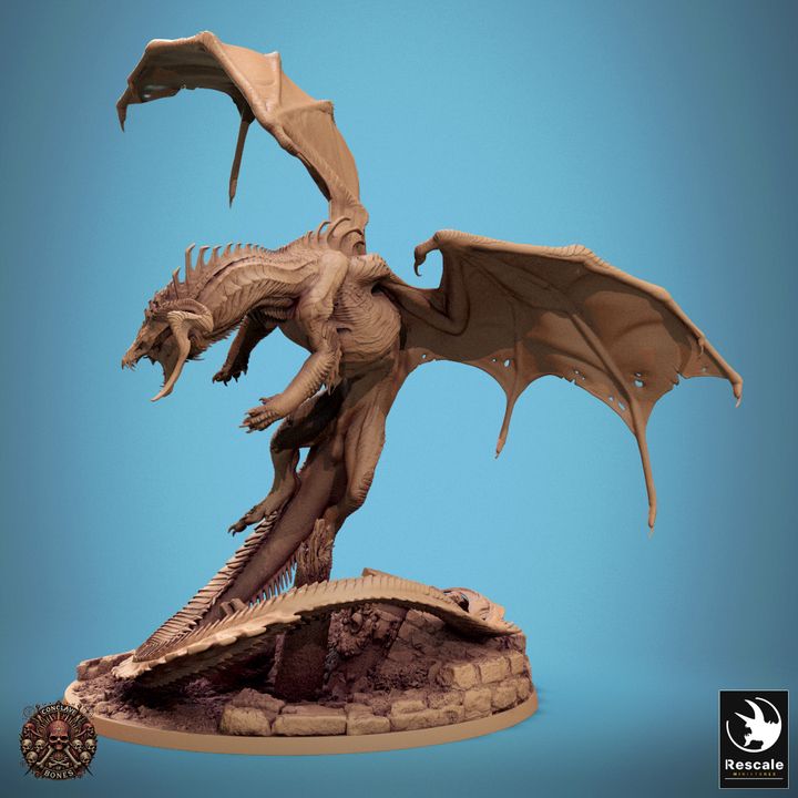 Dragon noir - Attaque (socle de 76 mm)