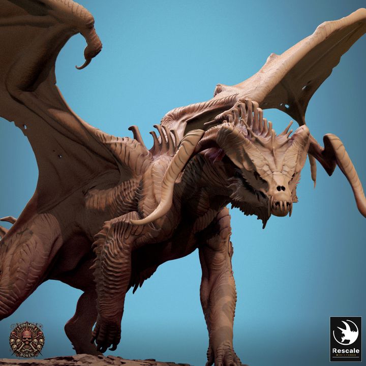 Chromatic Black Dragon - Walk (75mm Base)