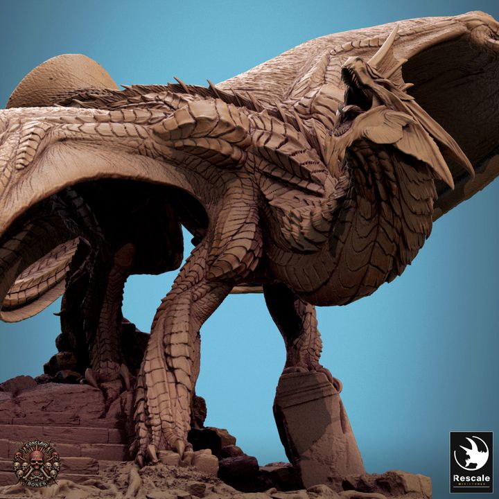 Collection Silver Dragon Miniature | Huge | Rescale Miniatures | D&D DnD Pathfinder Miniature