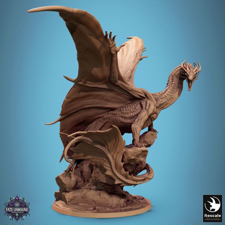Metallic Copper Dragon - Stance (75mm Base)
