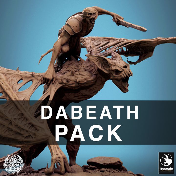 Collection Dabeath Bat Mounted Monstrous Beasts | Huge | Rescale Miniatures | D&D DnD Pathfinder Miniature