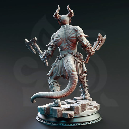 Devil Warrior Dual Axes | Medium | DM Stash | D&D DnD Pathfinder Miniature