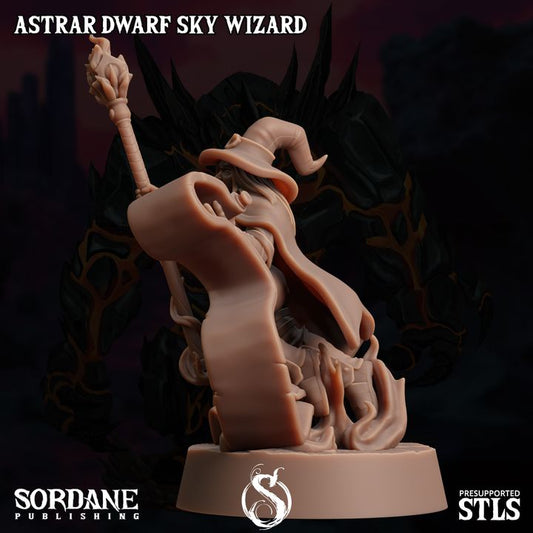 Dwarf Sky Wizard Spellcaster Elemental Mastery | Medium | Sordane Publishing | D&D DnD Pathfinder Miniature