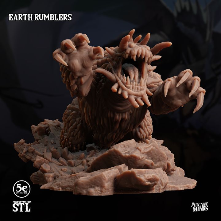 Earth Rumbler Tremorsense Elemental Beast | Large | Sordane | D&D DnD Pathfinder Miniature