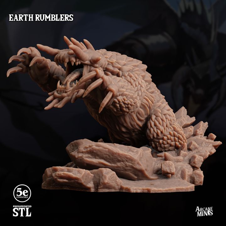Earth Rumbler Tremorsense Elemental Beast | Large | Sordane | D&D DnD Pathfinder Miniature