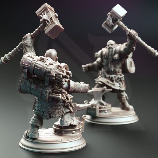 Dwarven Battle Blacksmith Hammer Artisan Medium | DM Stash | D&D DnD Pathfinder Miniature