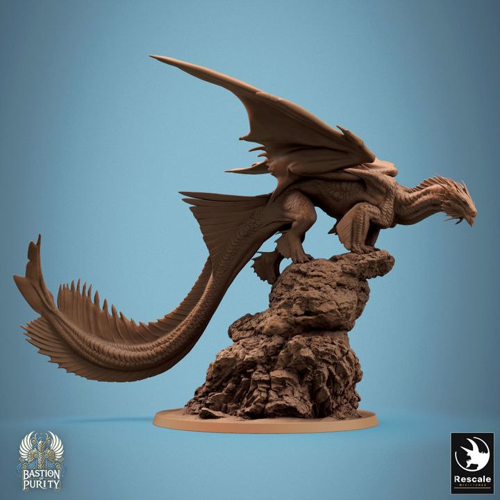 Dragón de bronce metálico - Postura (base de 100 mm)