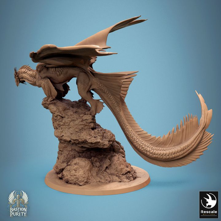 Dragón de bronce metálico - Postura (base de 100 mm)