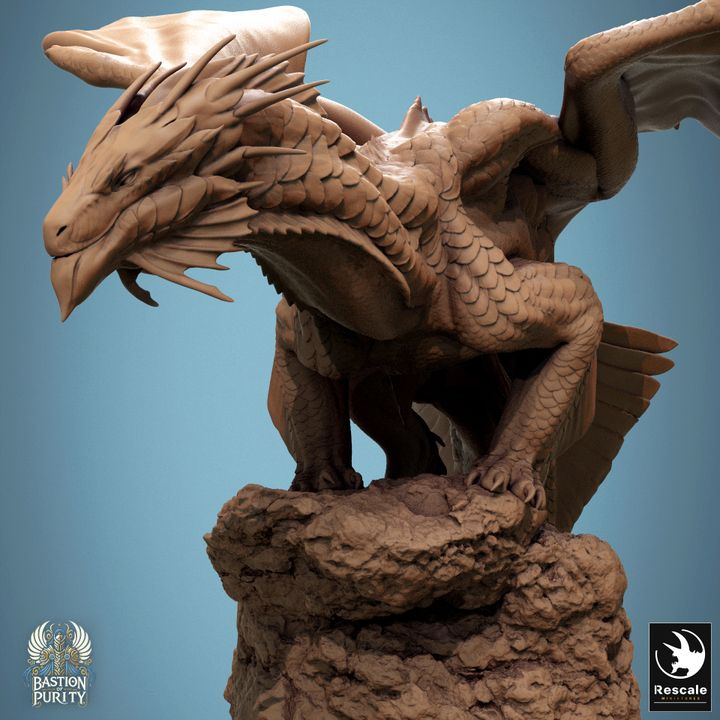 Dragón de bronce metálico - Postura (base de 100 mm)