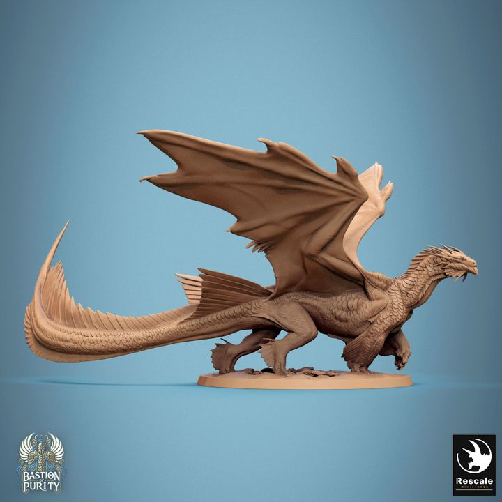 Dragon en bronze métallique - Marche (base de 100 mm)
