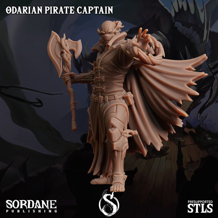 Odarian Pirate Captain - Commanding (25mm Base)
