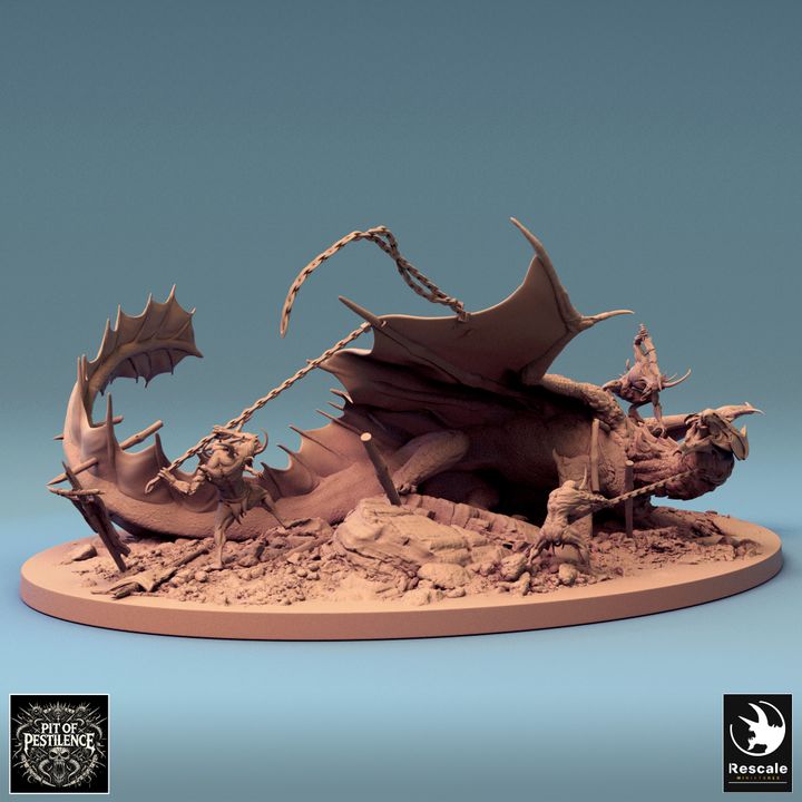 Legendary Brass Dragon Battle Diorama | Colossal | Rescale Miniatures | D&D DnD Pathfinder Miniature