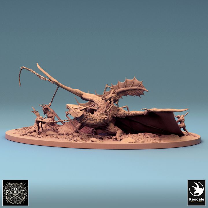 Legendary Brass Dragon Battle Diorama | Colossal | Rescale Miniatures | D&D DnD Pathfinder Miniature