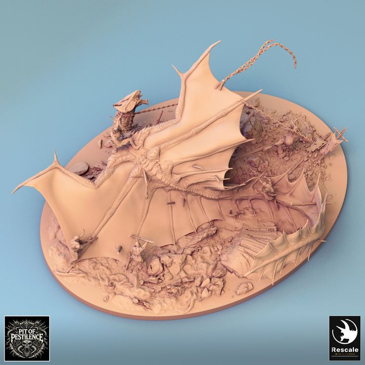 Legendary Brass Dragon Battle Diorama | Colossal | Rescale Miniatures | D&D DnD Pathfinder Miniature