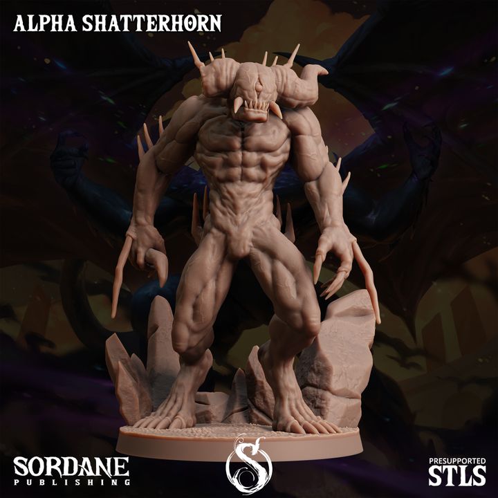 Void Shatterhorn Alpha - Crouching (75mm Base)