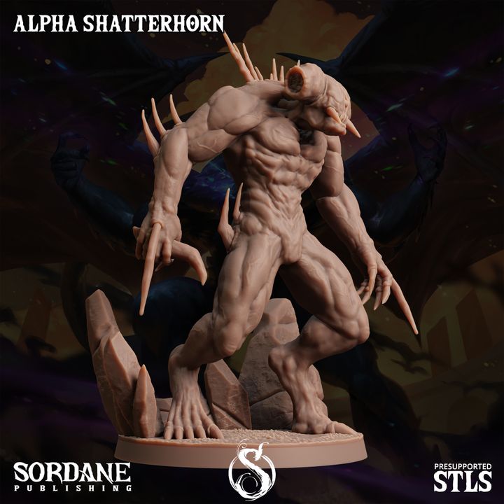 Void Shatterhorn Alpha - Crouching (75mm Base)