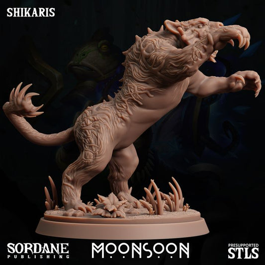Shikaris Roaring Beast Monster Miniature | Medium | Sordane Publishing | D&D DnD Pathfinder Miniature