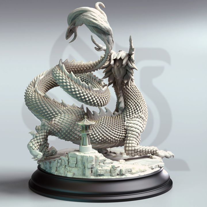 Eastern Crimson Dragon Gargantuan | DM Stash | D&D DnD Pathfinder Miniature