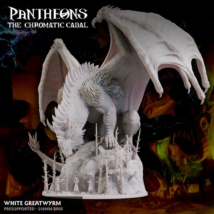 White Dragon Greatwyrm - Guard (250mm Base)