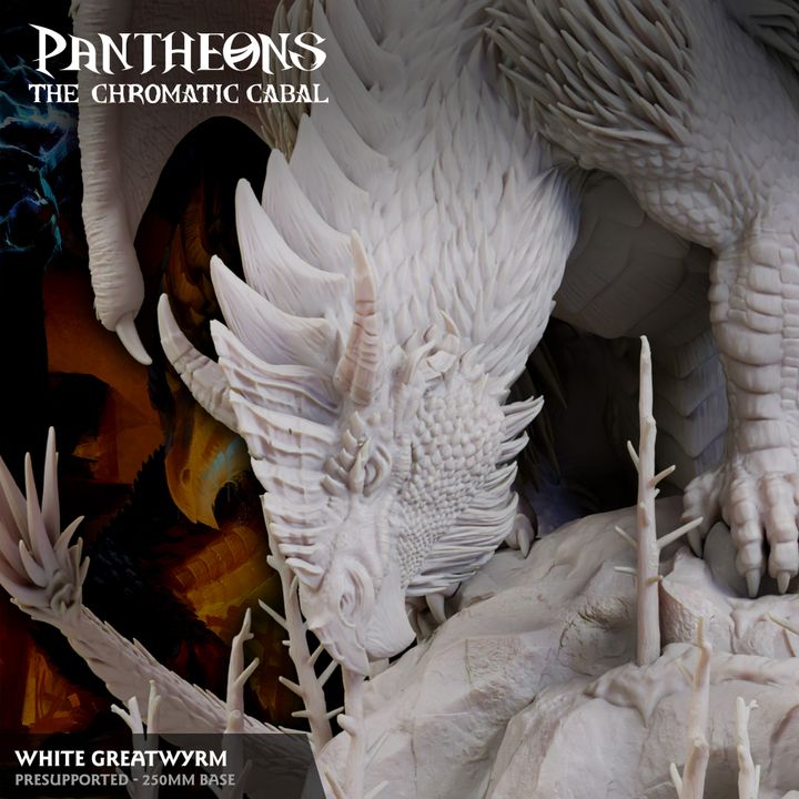 White Dragon Greatwyrm - Guard (250mm Base)