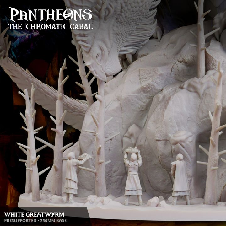 White Dragon Greatwyrm - Guard (250mm Base)