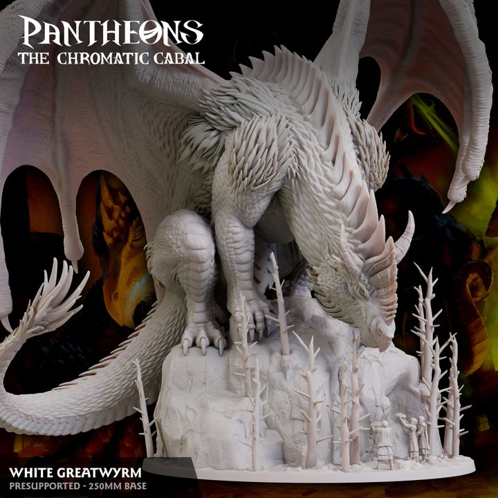 White Dragon Greatwyrm - Guard (250mm Base)
