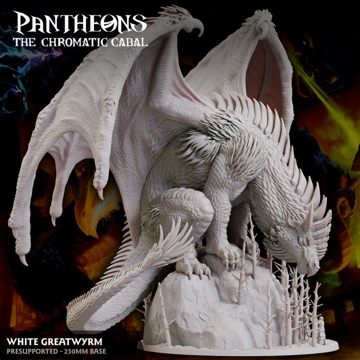 White Dragon Greatwyrm - Guard (250mm Base)