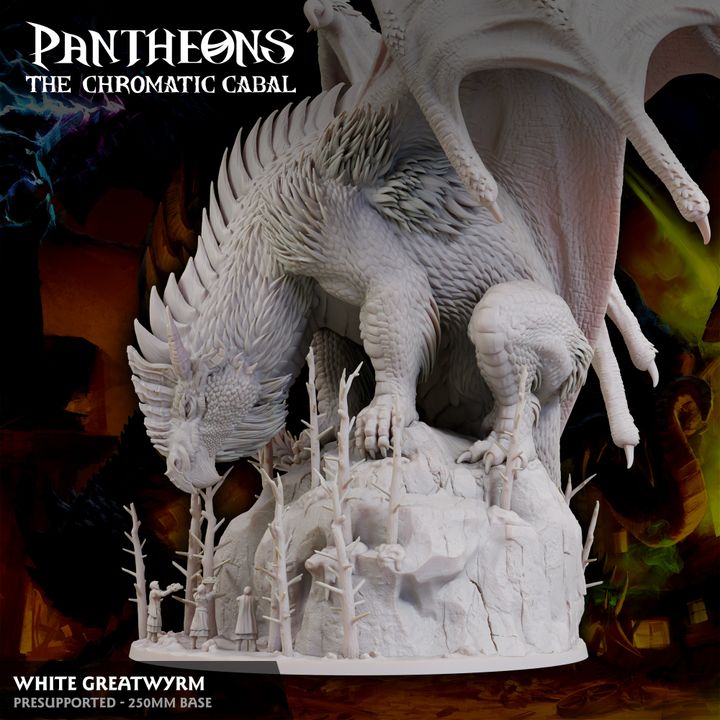 White Dragon Greatwyrm - Guard (250mm Base)