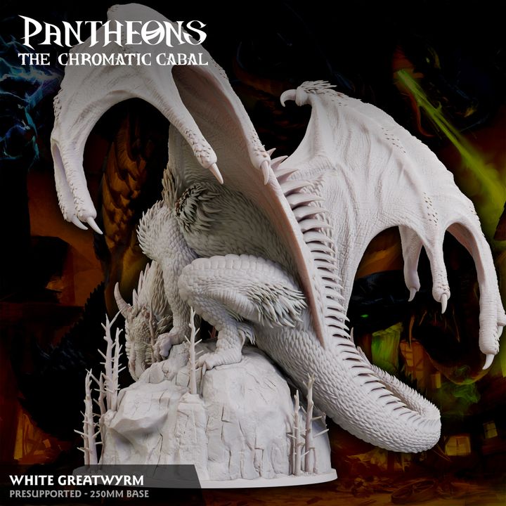 White Dragon Greatwyrm - Guard (250mm Base)
