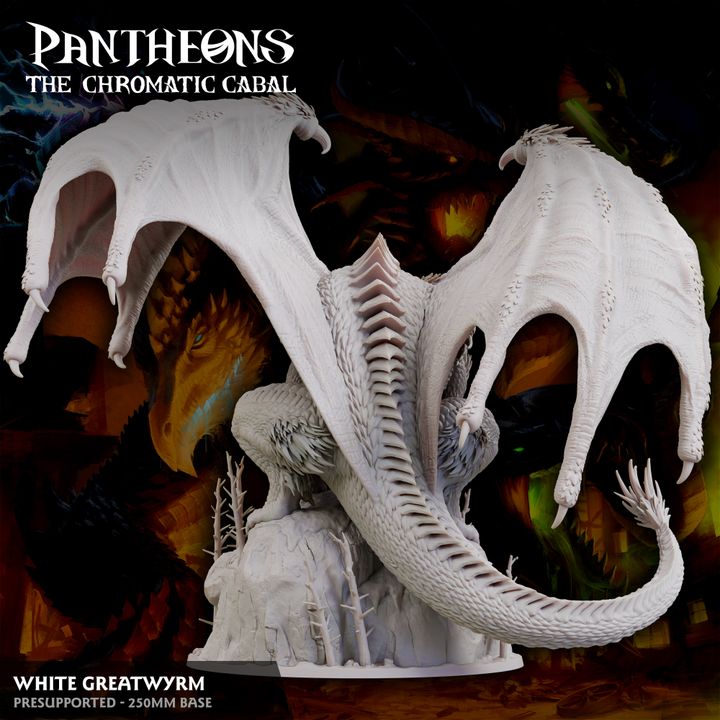 White Dragon Greatwyrm - Guard (250mm Base)