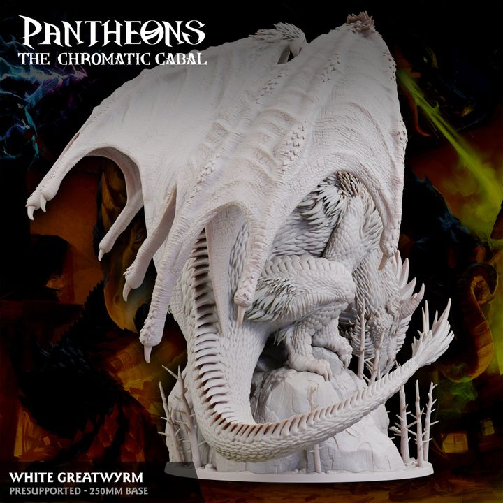 White Dragon Greatwyrm - Guard (250mm Base)